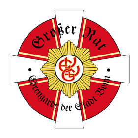 Das Logo des grossen Rates zeigt den Gardestern der Ehrengarde in Gold Orange, im Hintergrund befindet sich ein weisses Kreuz auf einem Roten Kreuz